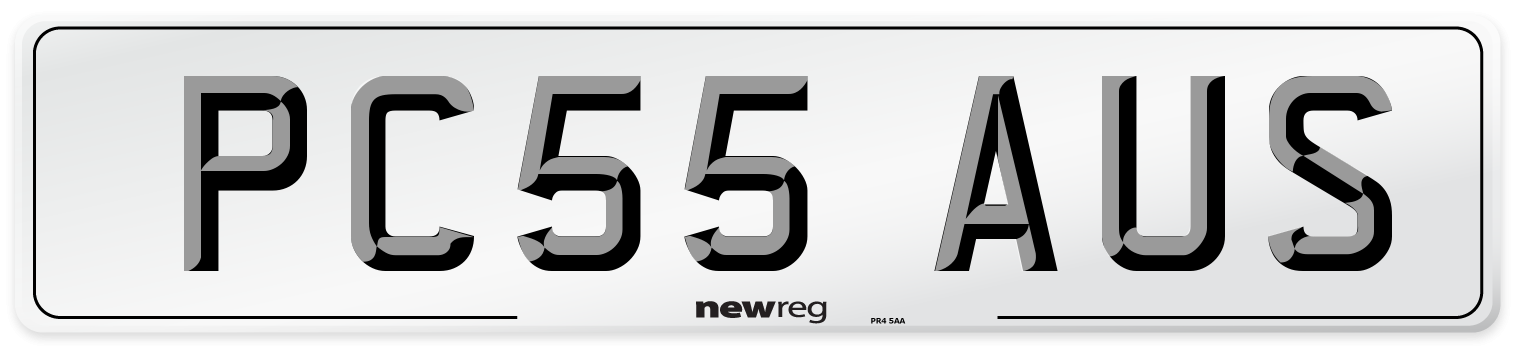 PC55 AUS Number Plate from New Reg